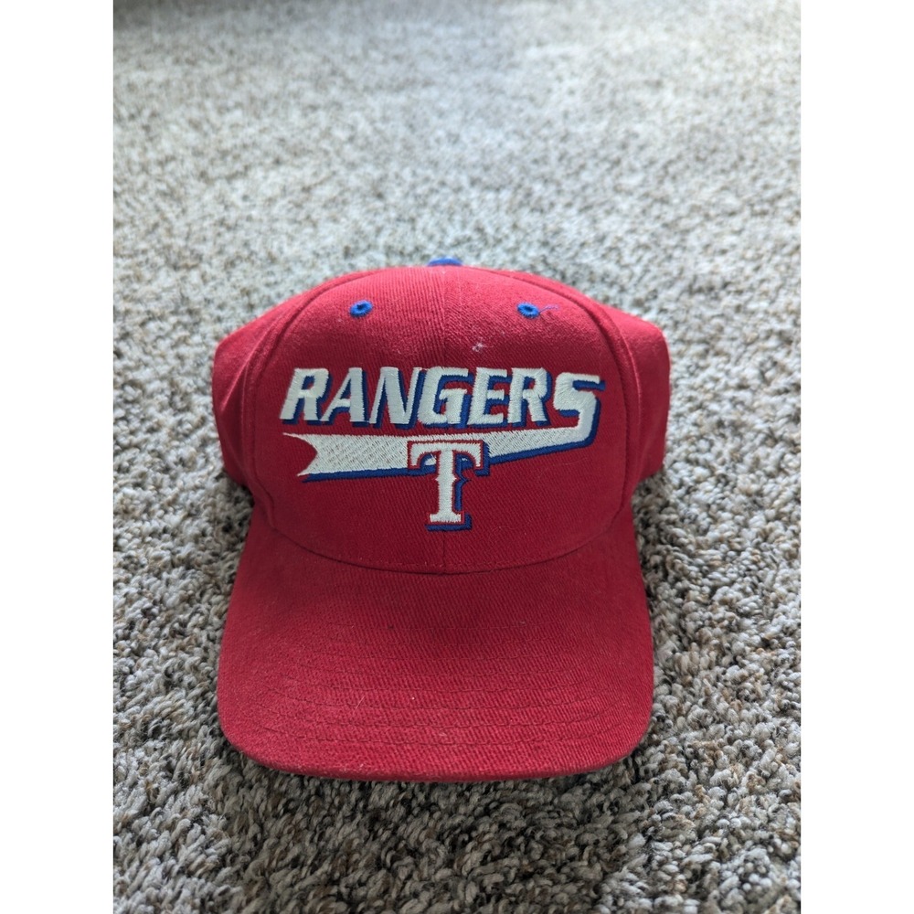 Vintage Logo 7 Texas Rangers Spell Out Snap Back Hat MLB Rare